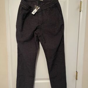 Men's Black Patterned Pants